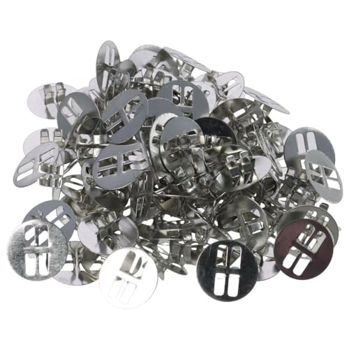 hobbyhub 100 Stück Metall-Holzdocht-Clips, Kerzenherstellungsbasis, runde Kerzendocht-Basis für Kerzenherstellung und Kerzen-DIY von hobbyhub