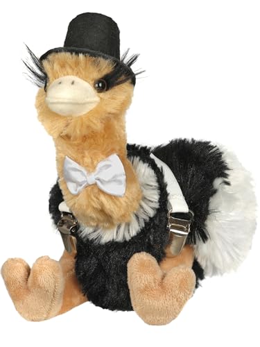 hM - Bräutigamstrauß Rolf 18cm mit Zylinder- Vogel Strauß Stofftier Partygag als Wurfstrauss für die Hochzeit oder als Braut und Jungesellinnen Geschenk - JGA oder Hochzeitsgeschenk von hochzeitsMONSTER