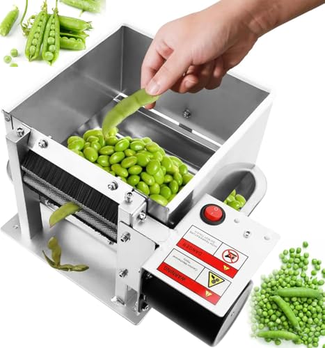 hocvseo Elektrische Edamame-Erbsenschälmaschine, 40 W Edelstahl-Erbsenschälmaschine, 10–15 Kg/h Leistung, Erbsenschäler-Trenner, Für Erbsen, Bohnen, Edamame von hocvseo