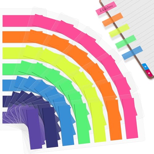 1120 Stück Seitenmarker Selbstklebend,7 Farben Index Sticker Tabs,8 Set kleine selbstklebende Haftnotizen,Selbstklebend Farbe Pagemarker,Haftnotizen Tabs Für Seitenmarkierung und Lesen von Notizen von home harbor