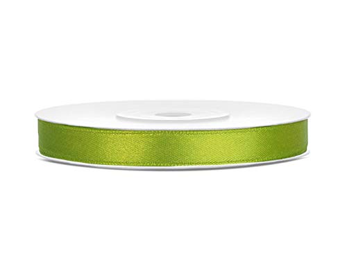 Satinband 25m x 6/12/25/38/50/100mm Geschenkband Schleifen (apfelgrün, 6mm) von homestyle4you