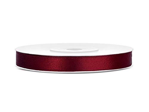 Satinband 25m x 6/12/25/38/50/100mm Geschenkband Schleifen (bordeaux (bordo), 6mm) von homestyle4you