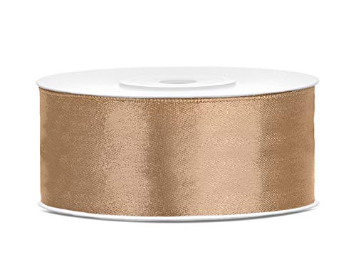 Satinband 25m x 6/12/25/38/50/100mm Geschenkband Schleifen (gold, 25mm) von homestyle4you