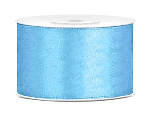 Satinband 25m x 6/12/25/38/50/100mm Geschenkband Schleifen (hellblau, 38mm) von homestyle4you