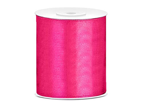 Satinband 25m x 6/12/25/38/50/100mm Geschenkband Schleifen (pink, 100mm) von homestyle4you