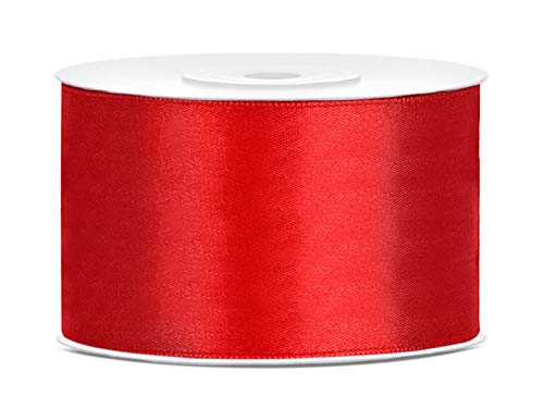 Satinband 25m x 6/12/25/38/50/100mm Geschenkband Schleifen (rot, 38mm) von homestyle4you