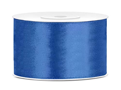 Satinband 25m x 6/12/25/38/50/100mm Geschenkband Schleifen (blau, 38mm) von homestyle4you