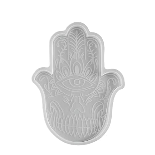 Silikonform mit Hamsa-Handuntersetzer, Fatima-Handtablett, Epoxidharz-Form, Palmen-Amulett-Form für Untersetzer, Anhänger, Tassen, Matten, Heimdekoration von honselia