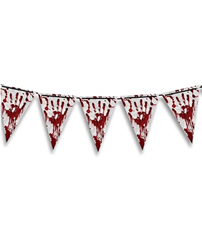 horror-shop Blutbad Halloween Party Kunststoff Wimpel Girlande von horror-shop