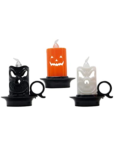 horror-shop Halloween Mini Latern mit Buntem Flackerlicht 7cm von horror-shop