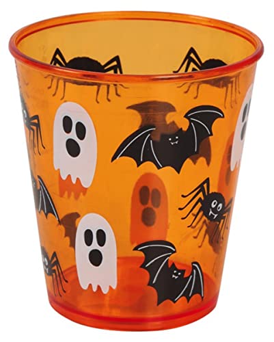 horror-shop Halloween Partybecher als Trinkbecher mit Geistern, Fledermäusen & Spinnen Motiv von Horror-Shop