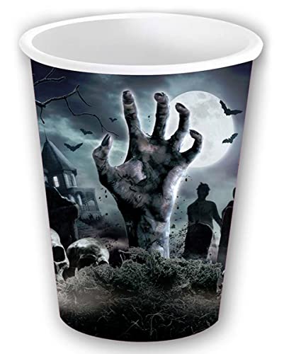 horror-shop Zombie Friedhof Pappbecher für Halloween 6 St. von horror-shop