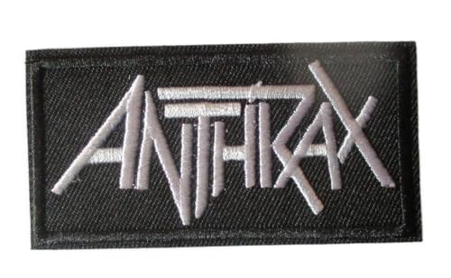 hotrodspirit - Patch Gruppe Anthrax, Schwarz und Weiß, 8 x 4 cm, Rot, zum Aufbügeln, Hard Rock von hotrodspirit