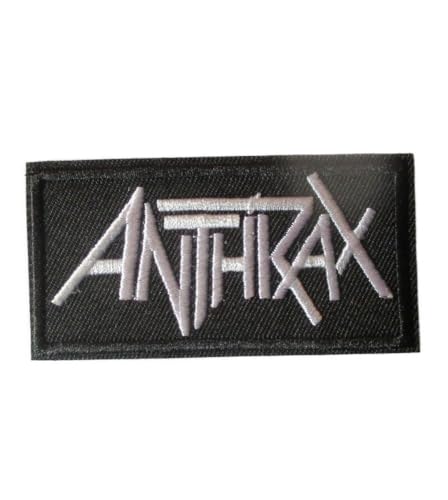 hotrodspirit - Patch Gruppe Anthrax, Schwarz und Weiß, 8 x 4 cm, Rot, zum Aufbügeln, Hard Rock von hotrodspirit