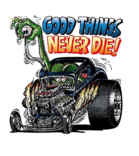 hotrodspirit - Aufkleber Hot Rod gesteuert von The Rat Fink Good Things Never Dieselbstklebend von hotrodspirit