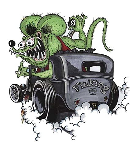 hotrodspirit - Aufkleber Hot Rod von hinten gesteuert von The Rat Fink von hotrodspirit