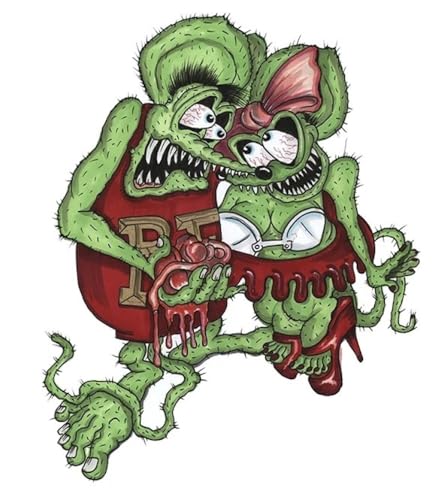 hotrodspirit - Aufkleber Rat Fink für Paar und Verliebte, selbstklebend, Kustom Kultur, 13 x 10 cm von hotrodspirit