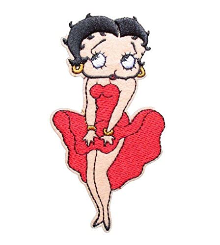 hotrodspirit - Betty Boop Marilyn Pin Up Rockab Patch 11.5 x 6 cm Weiß, Rot von hotrodspirit