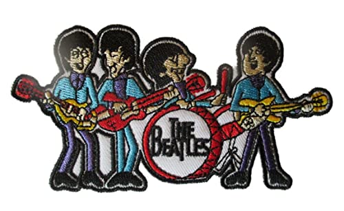 hotrodspirit - Aufnäher zum Aufbügeln, Beatles 4 Jungen, Blau, 12,5 x 6,5 cm von hotrodspirit