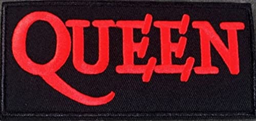 hotrodspirit - Aufnäher zum Aufbügeln, Motiv Queen Group, schwarz, rot, Rock Roll, 12 x 5,5 cm, für Jacke, Jacke von hotrodspirit