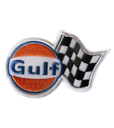 hotrodspirit - Aufnäher zum Aufbügeln, Motiv: Gulf, 10,5 x 6 cm, Öl von hotrodspirit