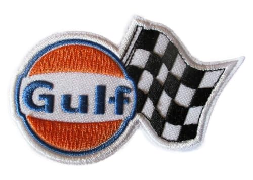 hotrodspirit - Aufnäher zum Aufbügeln, Motiv: Gulf, 10,5 x 6 cm, Öl von hotrodspirit