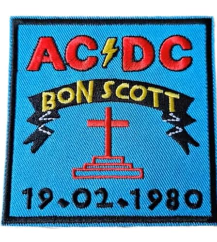 hotrodspirit - Patch ACDC Bon Scott 8 x 8 cm Hard Rock Group Aufnäher zum Aufbügeln von hotrodspirit