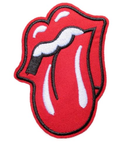 hotrodspirit - Aufnäher Stones Mund Zunge Rot Logo Gruppe 9 x 7 cm Hard Rock Roll Aufnäher zum Aufbügeln von hotrodspirit