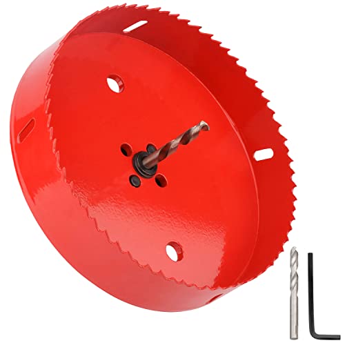 Lochsäge 200mm,M42 HSS Lochbohrer Set für Holz Aluminium Eisenblech Rohr Kunststoff,Schnitttiefe 44 mm（Rot） von hsawbit