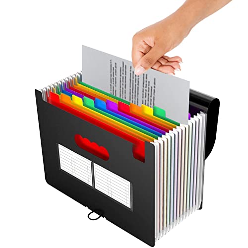 4 Akkordeon Dateiordner - Akkordeon File Organizer 12 Pocket Erweiterter Dateiordner - Tragbares Akkordeon A4 Format Akkordeon Ordner für Quittungen, Rechnungen und Dokumente Abbto von huiba