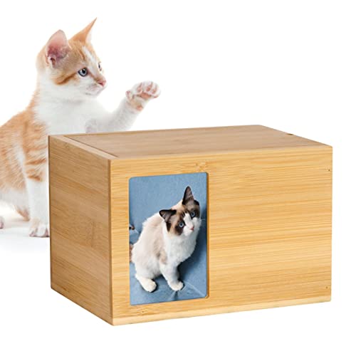 Holz Foto Haustier Urne | Hölzerne Trauerurnen mit Bilderrahmen - Personalisierte Pet Memorial Urnen für Hund oder Katze Asche Denkmal Keepsake Box Huiba von huiba