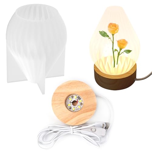 hurifeng DIY Birnen Lampe Birnen-Schöne Epoxidharz Kugel Lampe in Formen; Silikon-und Gießformen-inkl;LED Kugel für Birnenförmige Gießformen aus Silikon für DIY-Projekte von hurifeng