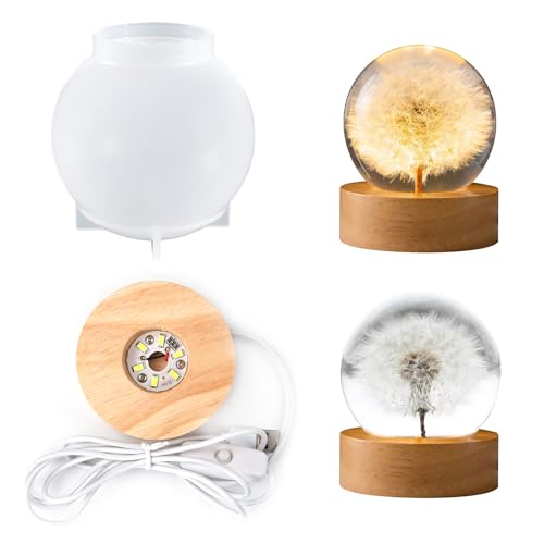 hurifeng Einzigartige sphärisch Lampe sphärisch-Schöne Epoxidharz Kugel Lampe in Formen; Silikon-und Gießformen-inkl;LED Kugel für sphärisch Gießformen aus Silikon für DIY-Projekte von hurifeng