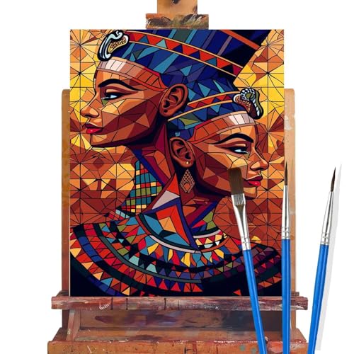 Malen Nach Zahlen Erwachsene Afrika,Ägypten Malen Nach Zahlen DIY set Handgemalt Ölgemälde,Mit Pinseln und Acrylfarbe,Bastelset Erwachsene Frauen für Geschenke und Home Wand Dekoration (30x40cm) B49 von huuyaofaa