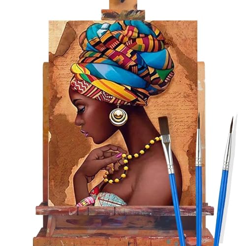 Malen Nach Zahlen Erwachsene Afrika,Stamm Malen Nach Zahlen DIY set Handgemalt Ölgemälde,Mit Pinseln und Acrylfarbe,Bastelset Erwachsene Frauen für Geschenke und Home Wand Dekoration (30x40cm) B50 von huuyaofaa