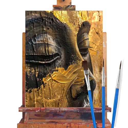 Malen Nach Zahlen Erwachsene Buddha,Retro Malen Nach Zahlen DIY set Handgemalt Ölgemälde,Mit Pinseln und Acrylfarbe,Bastelset Erwachsene Frauen für Geschenke und Home Wand Dekoration (30x40cm) B79 von huuyaofaa