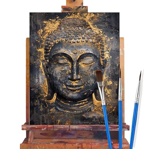 Malen Nach Zahlen Erwachsene Buddha,Zen Malen Nach Zahlen DIY set Handgemalt Ölgemälde,Mit Pinseln und Acrylfarbe,Bastelset Erwachsene Frauen für Geschenke und Home Wand Dekor (Rahmenlos,30x40cm) B76 von huuyaofaa