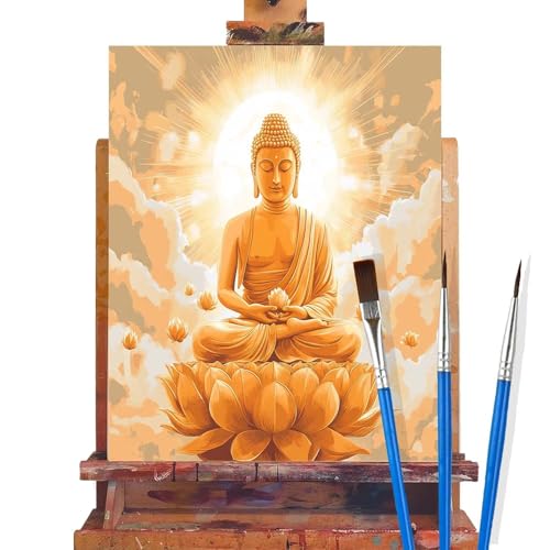 Malen Nach Zahlen Erwachsene Buddha,Zen Malen Nach Zahlen DIY set Handgemalt Ölgemälde,Mit Pinseln und Acrylfarbe,Bastelset Erwachsene Frauen für Geschenke und Home Wand Dekor (Rahmenlos,30x40cm) B78 von huuyaofaa