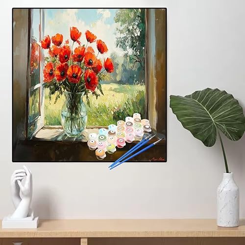 Malen Nach Zahlen Fensterbank Malen Nach Zahlen Erwachsene Blume Painting by Numbers Adult,DIY Handgemalt Ölgemälde set Mit Pinsel/Acrylpigment,Farbe Leinwand Bastelset,Dekor Geschenke 55x55cm YL94 Malen Nach Zahlen Fensterbank Malen Nach Zahlen Erwachsene Blume Painting by Numbers Adult,DIY Handgemalt Ölgemälde set Mit Pinsel/Acrylpigment,Farbe Leinwand Bastelset,Dekor Geschenke 55x55cm YL94 von huuyaofaa