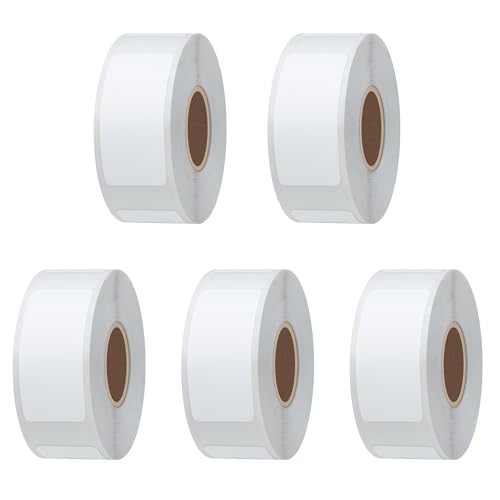 Hycodest 5 Rollen Etikettiergerät, 12 x 30 mm, selbstklebend, Thermoetiketten, Thermoetikettenband für Etikettiermaschine P12, 200 Stück/Rolle weiß von hycodest