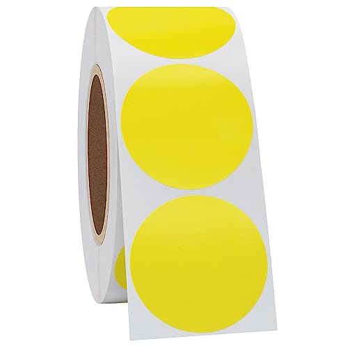 Hycodest Kreis Thermo Aufkleber Etiketten, Mehrzweck Selbstklebend Runde Direkt Thermoetiketten für Etiketten Drucker 1000 Etiketten (Yellow, 38mm) von hycodest