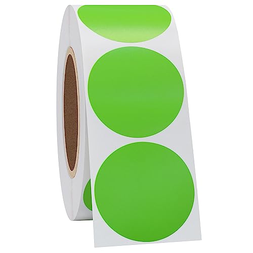 Hycodest Kreis Thermo Aufkleber Etiketten, Mehrzweck Selbstklebend Runde Direkt Thermoetiketten für Etiketten Drucker 1000 Etiketten (Green, 38mm) von hycodest