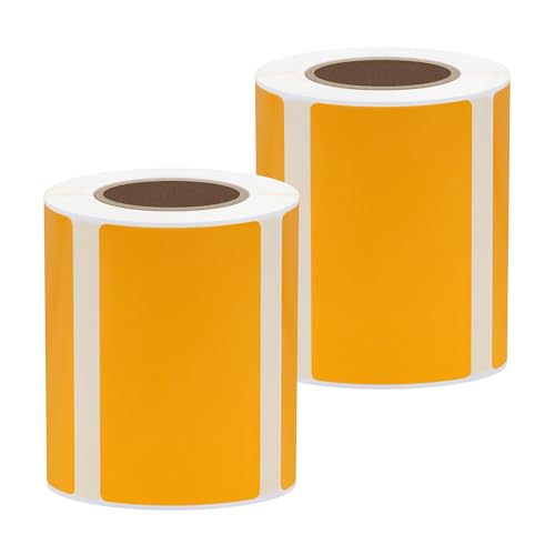 hycodest Thermoetiketten 5,0 cm x 3,0 cm (50 × 30 mm) Druckeraufkleber Papier mit Selbstklebend für Etiketten Drucker (50x30, Orange) von hycodest