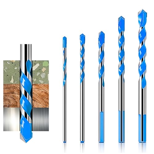 Triangle Drill Bit Set Professional Carbide Twist Drill Bits Shockproof Hammer Drill Bits Industrial Strength Drill Bit Tips for Tile Concrete Marble Glass Wood Metal Brick Plastic Cement von hzfengsheng