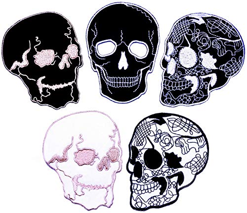 i-Patch - Patches - 0095 - Totenkopf - Schwarz - Live Free - Flicken - Aufnäher - Sticker - Badges - Flicken - Bügelbild - Aufbügler - Iron-on - Applikation - zum Aufbügeln - Skelett - Patch - Skull von i-Patch