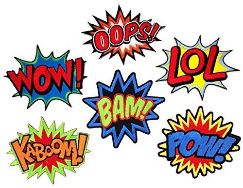 i-Patch - Patches - 0102 - Wow - LOL - Oops - Bam - Kaboom - Pow - Comic - Art - Sprechblase - Stickerei - Applikation - Aufnäher - Sticker - Badge - Flicken - Aufbügler - Bügelbild - iron-on von i-Patch