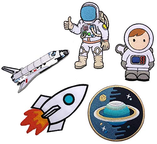 i-Patch - Patches - 0136 - Sticker - Badges - Astronaut - Stickerei - Applikation - Aufnäher - Planet - Raumschiff - Raumfahrt - Aufbügler - Flicken - zum Aufbügeln - Space - Astro (Set-0074) von i-Patch