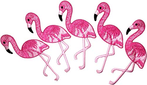 i-Patch - Patches - 0170 - Flamingo - Vogel - Marabu - Reiher - Stelzvogel - Tiere - Zoo - Applikation - Aufbügler - Flicken - Aufnäher - Sticker - Badges - Bügelbild - zum Aufbügeln von i-Patch