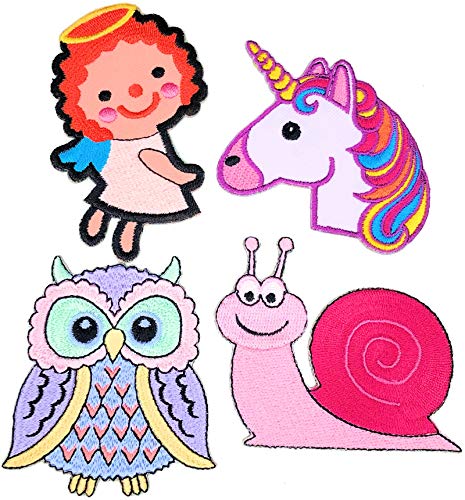 i-Patch - Patches - 0258 - Einhorn - Pferd - Pony - Eule - Engel - Schnecke - Applikation - Aufbügler - Flicken - Aufnäher - Sticker - Badges - Bügelbild - Zum Aufbügeln von i-Patch