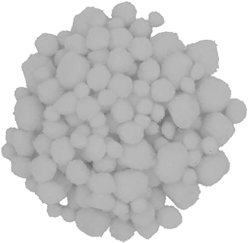 i-mondi®️ 100 Pompons weiß 10, 12, 18, 20 mm zum basteln Pom-Pom-Bälle weicher Kugel-Bastelspaß für kleine und große Künstler von i-mondi